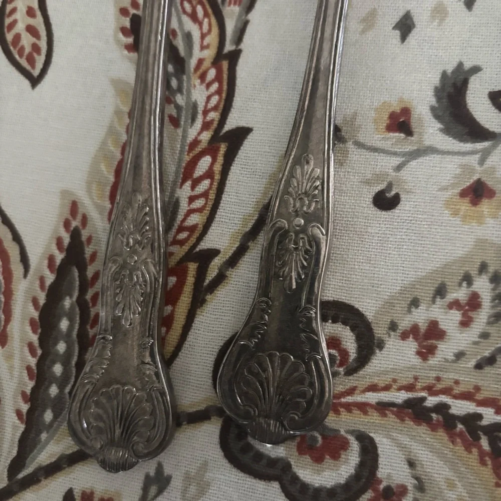 Vintage Silver Plated Made in  England Serving Salad Set Fork and Spoon 9”